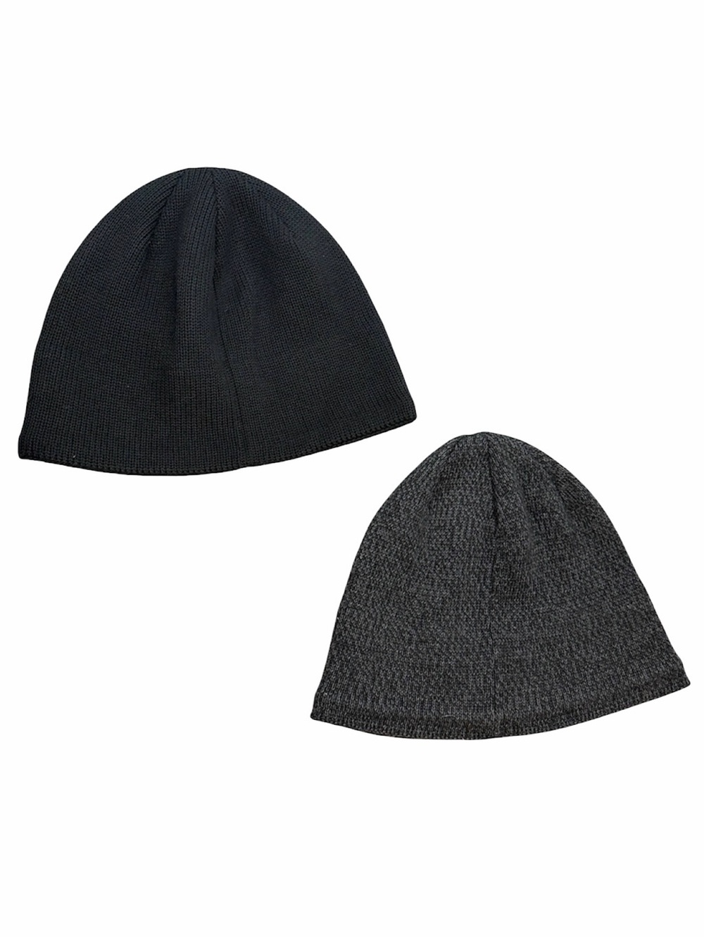 The Northface beanie hats lot of two black & charcoal gray